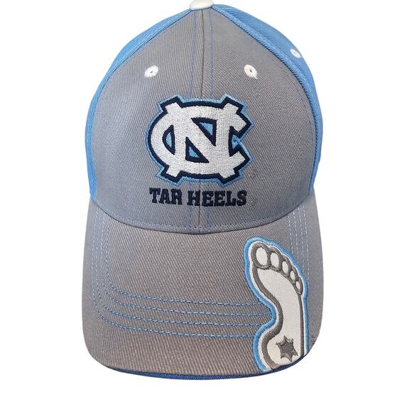 Vtg North Carolina Tar Heels Strapback Hat Cap Blue Gray UNC Embroidered NCAA - Picture 1 of 9